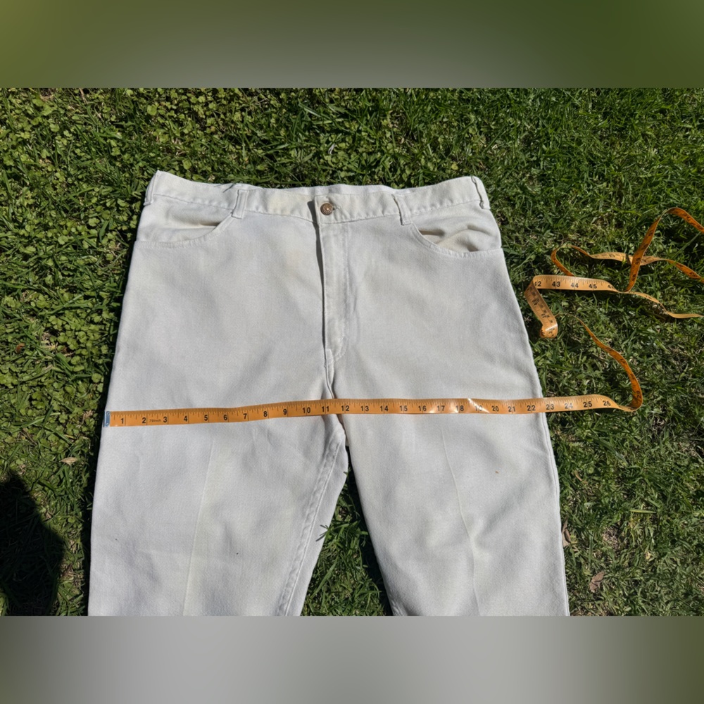 60s Vintage Big E Levi’s Sta-Press White Pants Plus Size - Picture 10 of 14